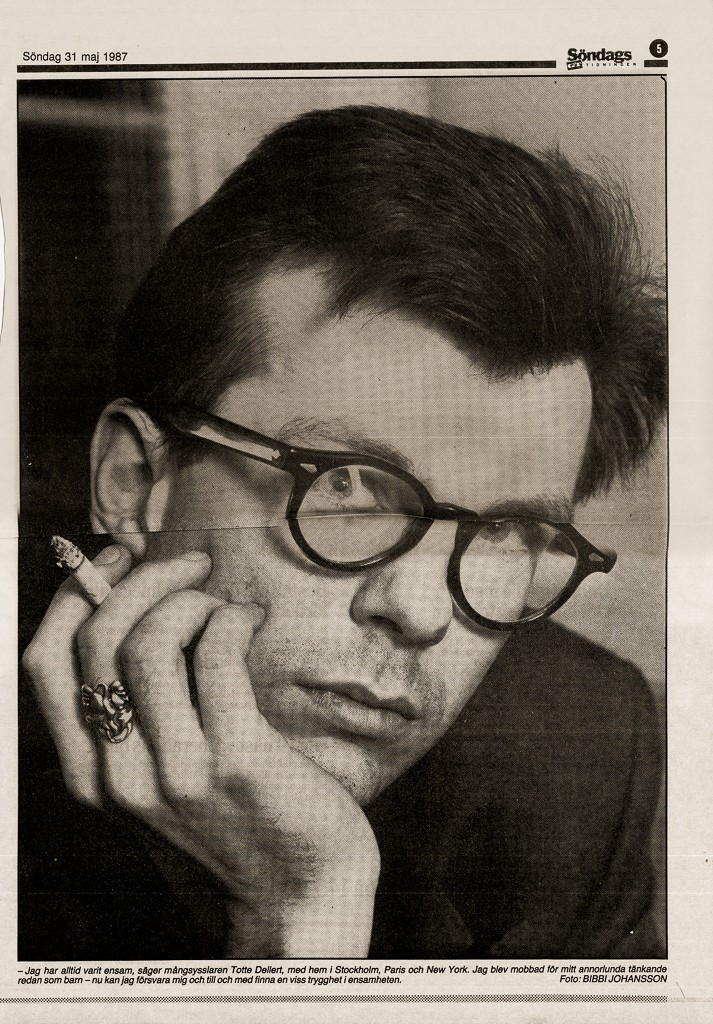 1987. Picture of the artist in large article